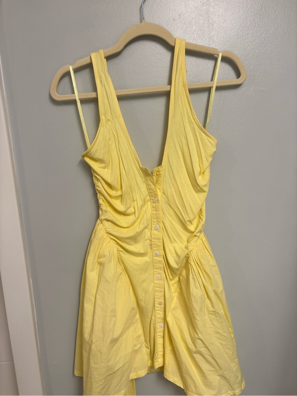 Anthropologie Yellow Button-Front Sundress